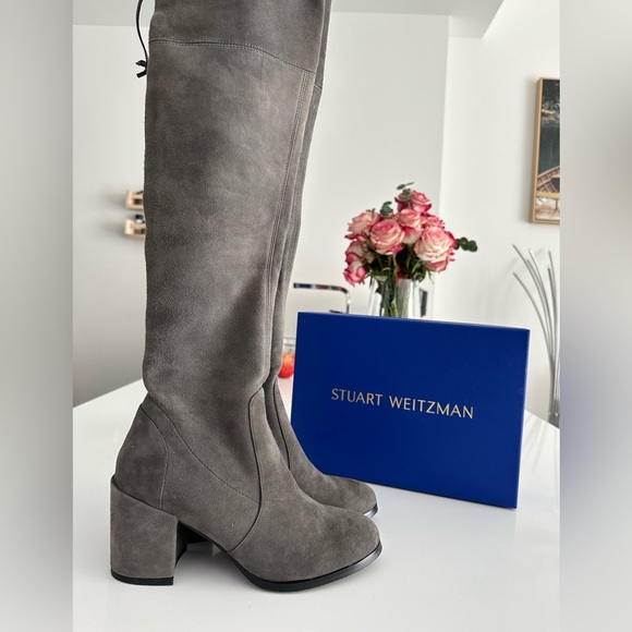 Stuart Weitzman Midland Grey Suede Boots (Never worn) - Picture 5 of 6
